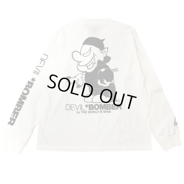 画像3: 30% OFF "DEVIL *BOMBER" LONG SLEEVE T-SHIRT  6.2oz (WHITE) (3)