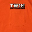 画像4: SALE 30% OFF "T.W.I.M-LOGO EMBROIDERY" POCKET S/S T-SHIRT  5.6oz (ORANGE) (4)