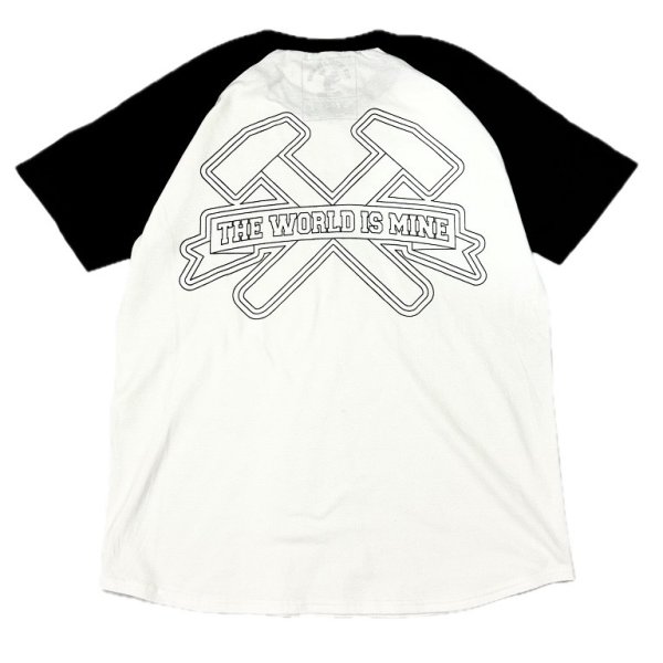 画像3: SALE 30% OFF "OUTLINE-LOGO" RAGLAN S/S T-SHIRT  5.6oz (WHITE/BLACK) (3)