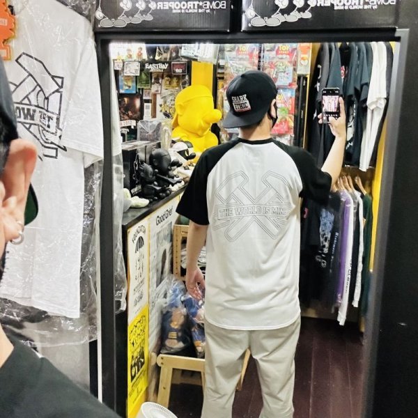 画像11: SALE 30% OFF "OUTLINE-LOGO" RAGLAN S/S T-SHIRT  5.6oz (WHITE/BLACK) (11)