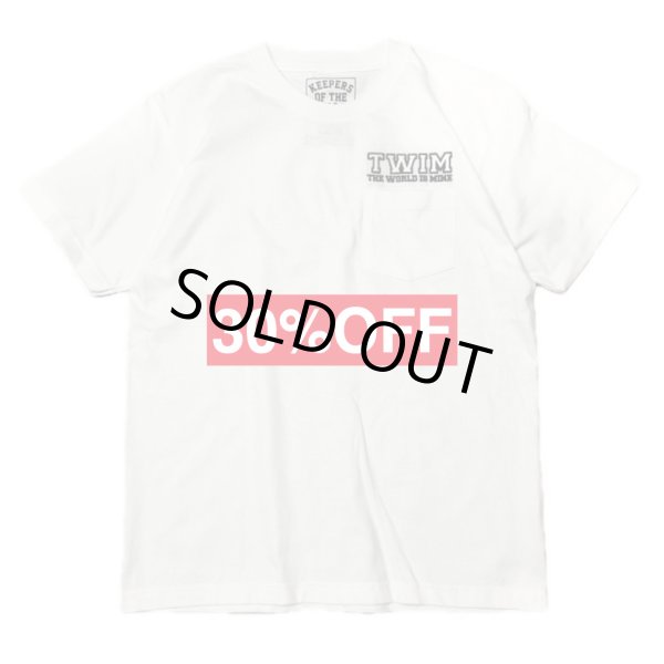 画像1: SALE 30% OFF "T.W.I.M-LOGO EMBROIDERY" POCKET S/S T-SHIRT  5.6oz (WHITE) (1)