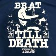 画像6: "BRAT TILL DEATH" 10oz PULL-OVER HOODED SWEAT SHIRT (NAVY) (6)