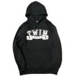 画像1: "CROSS BONES" 10oz PULL-OVER HOODED SWEAT SHIRT (BLACK) (1)