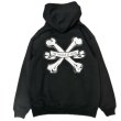 画像3: "CROSS BONES" 10oz PULL-OVER HOODED SWEAT SHIRT (BLACK) (3)