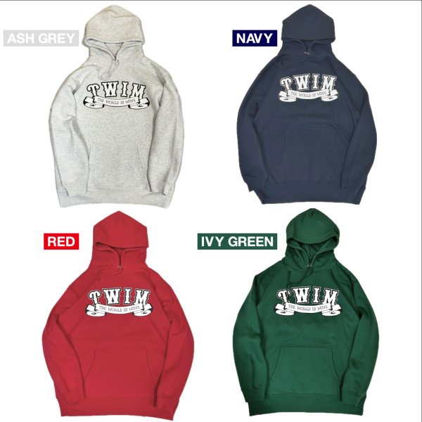 画像2: SALE 30% OFF "CROSS BONES" 10oz PULL-OVER HOODED SWEAT SHIRT (ASH, NAVY, RED, GREEN) (2)