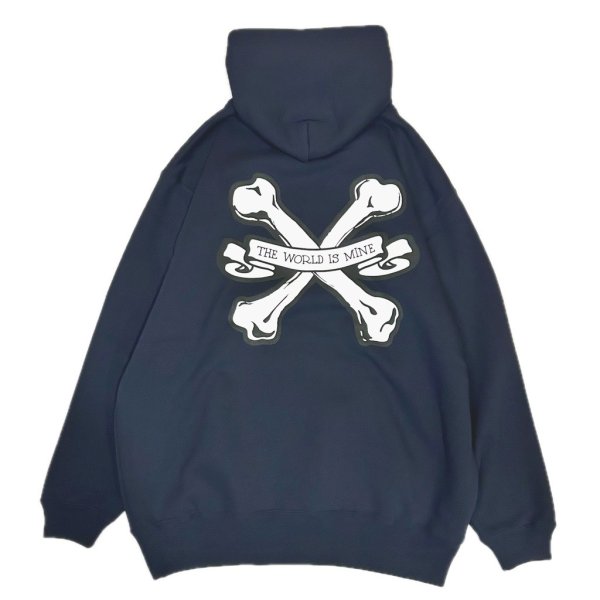 画像8: SALE 30% OFF "CROSS BONES" 10oz PULL-OVER HOODED SWEAT SHIRT (ASH, NAVY, RED, GREEN) (8)