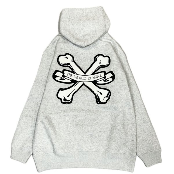 画像4: SALE 30% OFF "CROSS BONES" 10oz PULL-OVER HOODED SWEAT SHIRT (ASH, NAVY, RED, GREEN) (4)