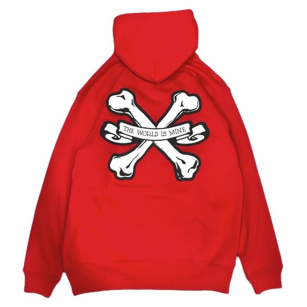 画像12: SALE 30% OFF "CROSS BONES" 10oz PULL-OVER HOODED SWEAT SHIRT (ASH, NAVY, RED, GREEN) (12)