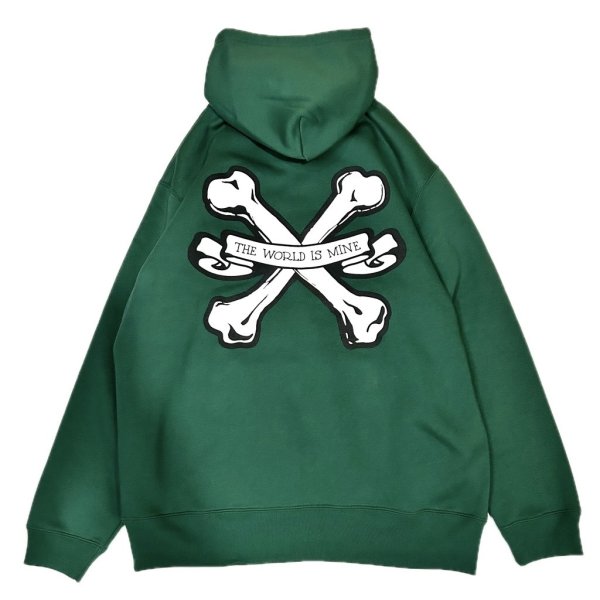 画像16: SALE 30% OFF "CROSS BONES" 10oz PULL-OVER HOODED SWEAT SHIRT (ASH, NAVY, RED, GREEN) (16)