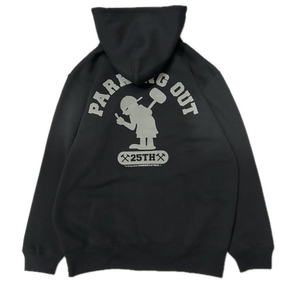 画像3: 10% OFF 受注生産キャンセル商品 "PARKING OUT x T.W.I.M Special Collaboration" 10oz PULL-OVER HOODED SWEAT SHIRT (BLACK) (3)