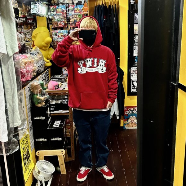 画像19: SALE 30% OFF "CROSS BONES" 10oz PULL-OVER HOODED SWEAT SHIRT (ASH, NAVY, RED, GREEN) (19)