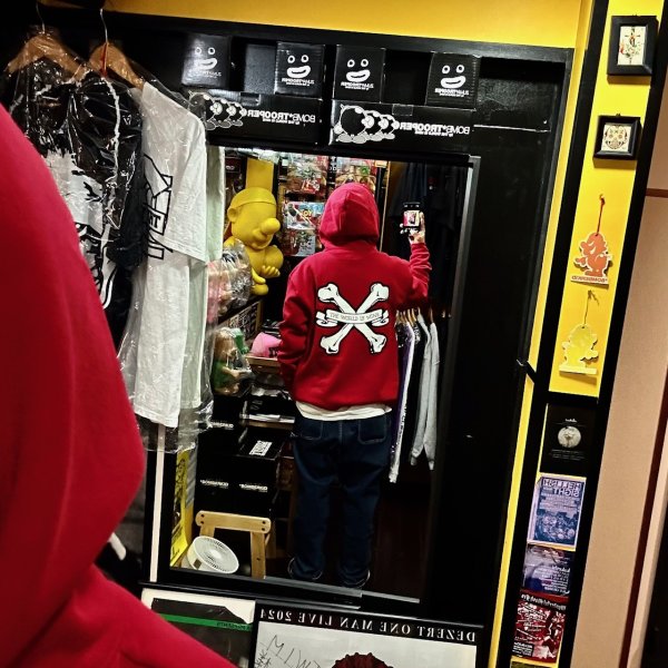 画像20: SALE 30% OFF "CROSS BONES" 10oz PULL-OVER HOODED SWEAT SHIRT (ASH, NAVY, RED, GREEN) (20)