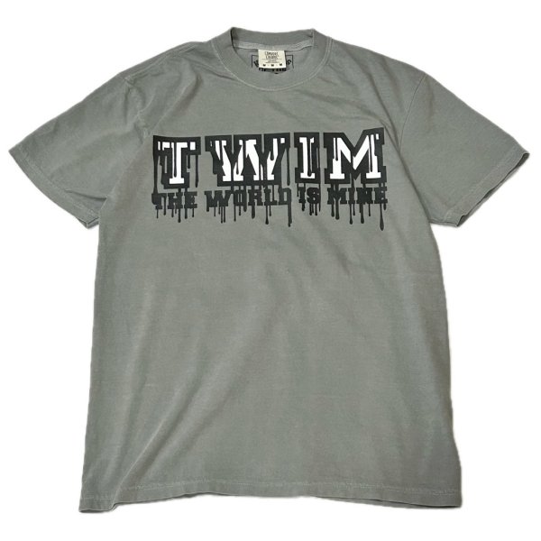 画像1:  "DRIPPING_TWIM-LOGO" GARMENT DYED 6.1oz S/S T-SHIRT (GREY) (1)