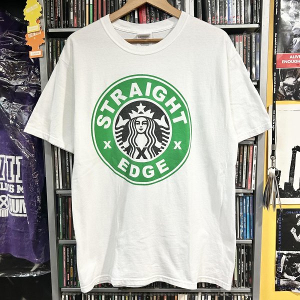 画像1: USED_レア "STRAIGHT EDGE_IT'S OK TO DRINK CAFFEINE" Tシャツ_Mサイズ (1)