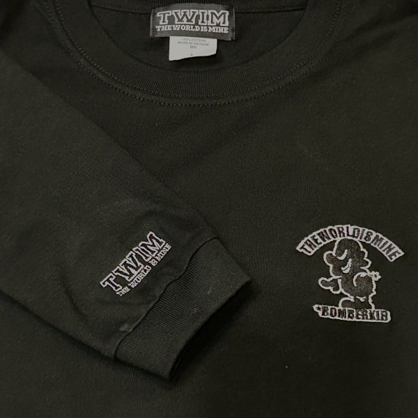 画像4: "BOMBERKID + LOGO Embroidery" 7.4 oz LONG SLEEVE T-SHIRT (BLACK) (4)