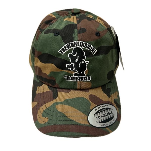 画像1: "BOMBERKID + LOGO EMBROIDERY" LOW PROFILE DAD CAP (GREEN CAMO) (1)