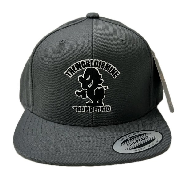 画像1: "BOMBERKID + LOGO EMBROIDERY" SNAPBACK (DARK GREY) (1)