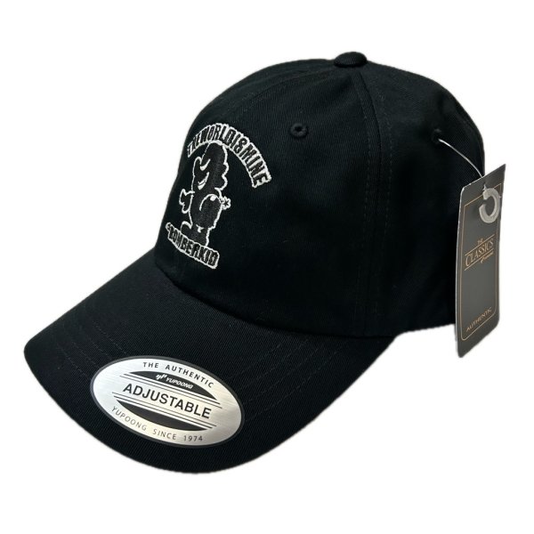 画像2: "BOMBERKID + LOGO EMBROIDERY" LOW PROFILE DAD CAP (BLACK) (2)