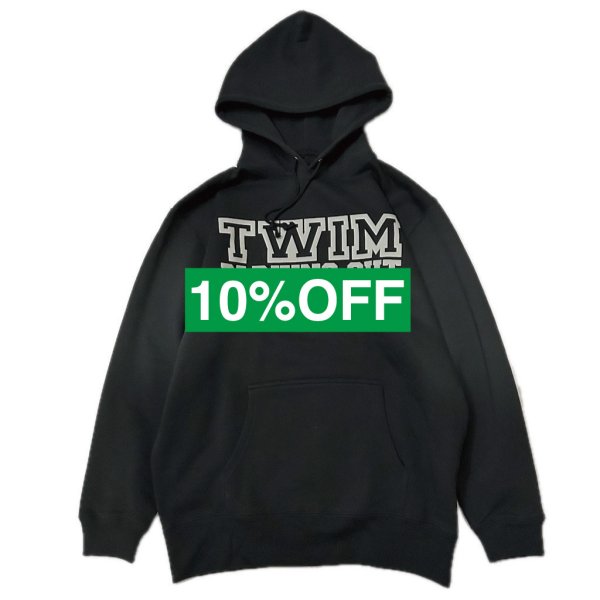 画像1: 10% OFF 受注生産キャンセル商品 "PARKING OUT x T.W.I.M Special Collaboration" 10oz PULL-OVER HOODED SWEAT SHIRT (BLACK) (1)